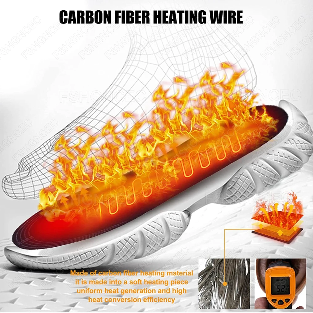 1/2Pairs USB Heated Shoes Insoles Women Men Feet Keep Warm Insole Electric Heating Shoe Pad for Winter Outdoor Skiing Sports