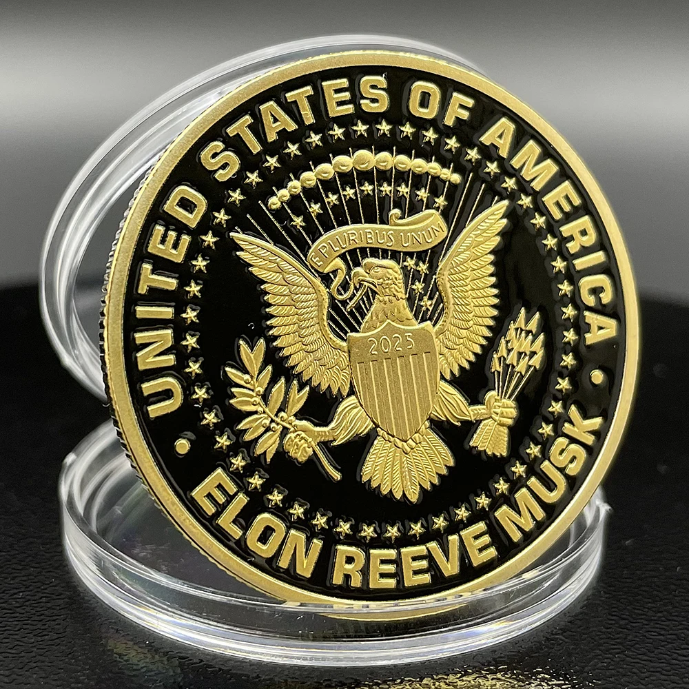 2025 إيلون ماسك تحدي عملة الولايات المتحدة رئيس الانتخابات تحصيل الذهب والفضة مطلي تذكارية هدية 3 أنماط ميدالية
