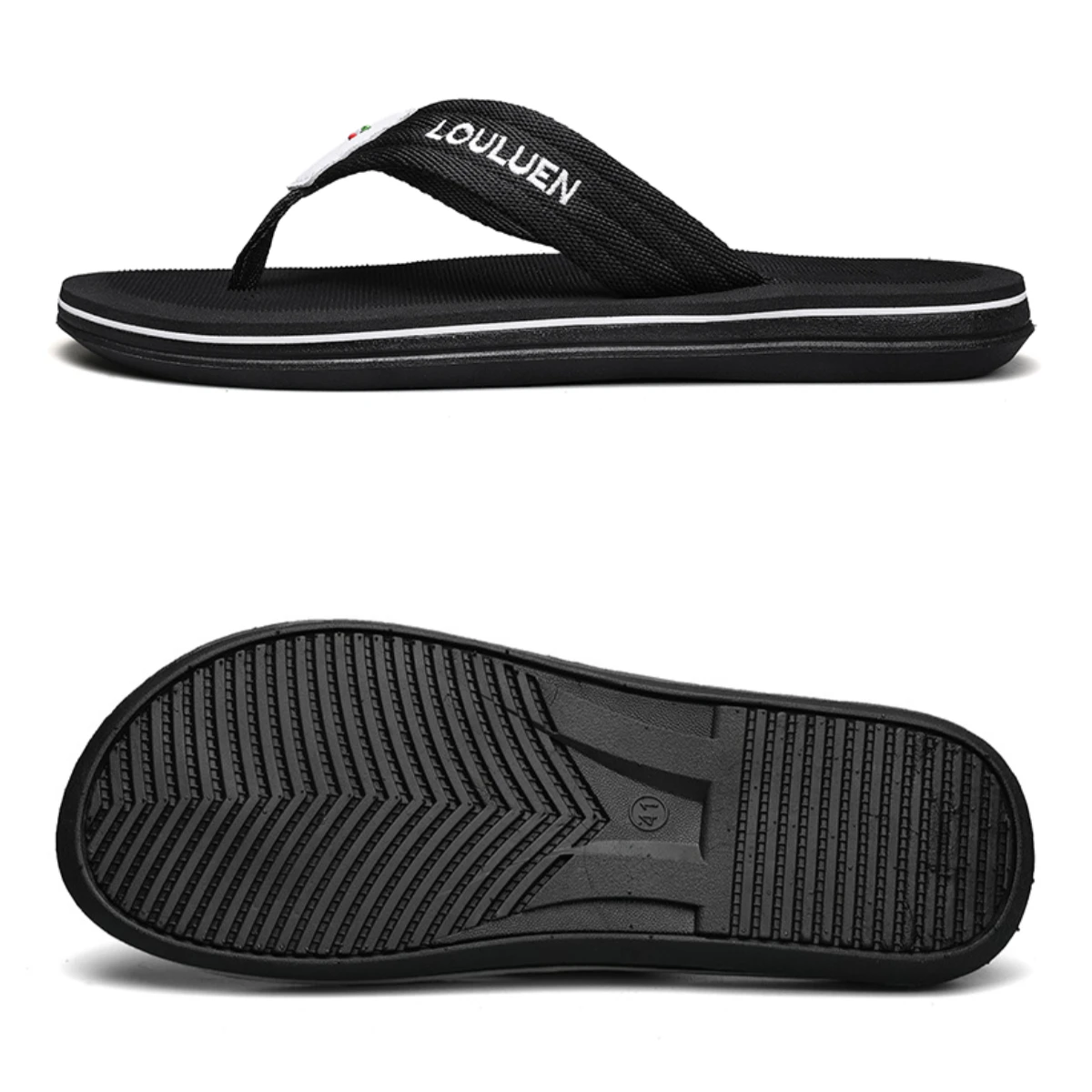 Men Summer Flip Flops Fabric Strap Non Slip Beach Slippers Casual Flat Thong Sandals Indoor Outdoor Lightweight Men's Flipflops