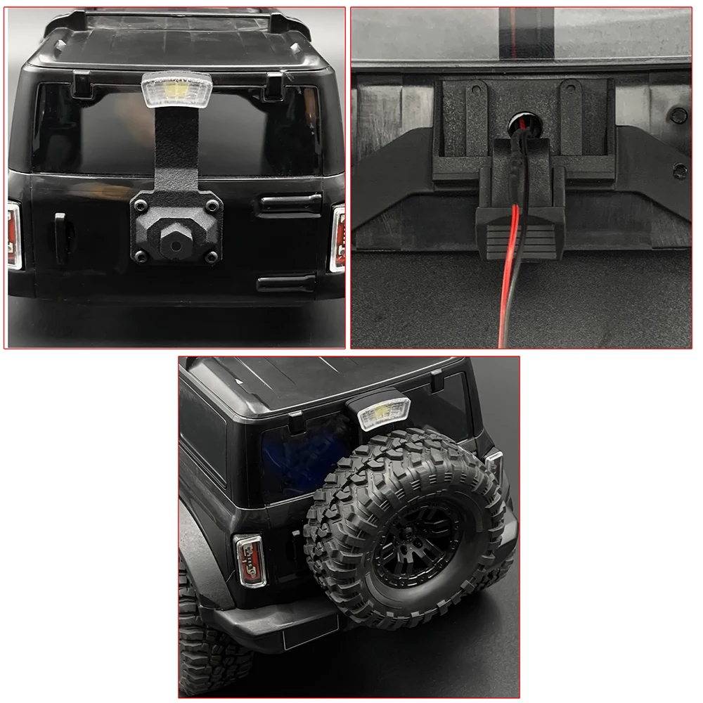 MIBIDAO Front Bumper Bracket / Mudguard / Roof Light / Tail Brake Light for TRX-4M Bronco 1/18 RC Crawler Car Truck Upgrade Part