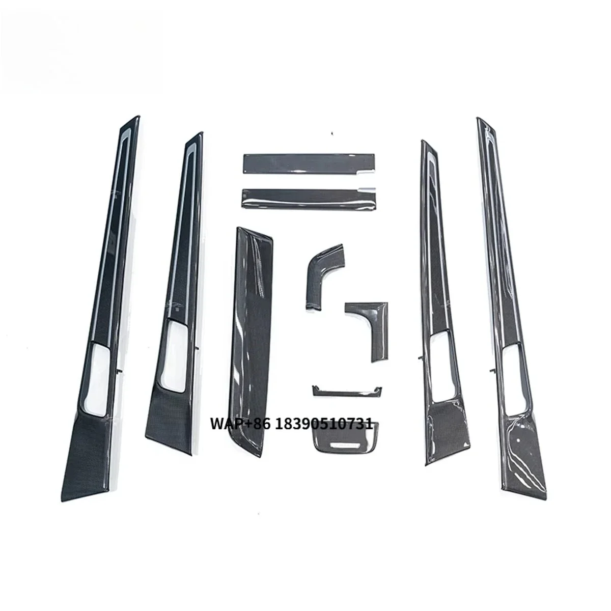 

Dry Carbon Fiber Car Center Console Panel Cover Door Panel Center Gear Shift Trim 10PCS for Panamera 971 2017-2023