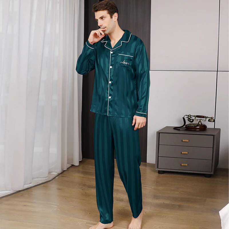 Pyjama à manches longues pour hommes beaux vêtements pour la maison cardigan mince décontracté peut porter deux olympiques été printemps et automne