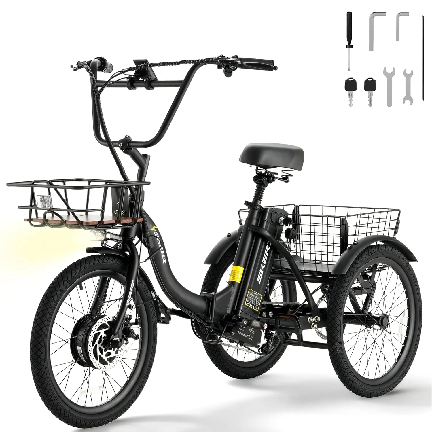 

Electric Trike, 500W(Peak 1000W) Electric Tricycle for Adults, 20" Folding 3-Wheel Electric Bicycle, Step-Thru E, Customized