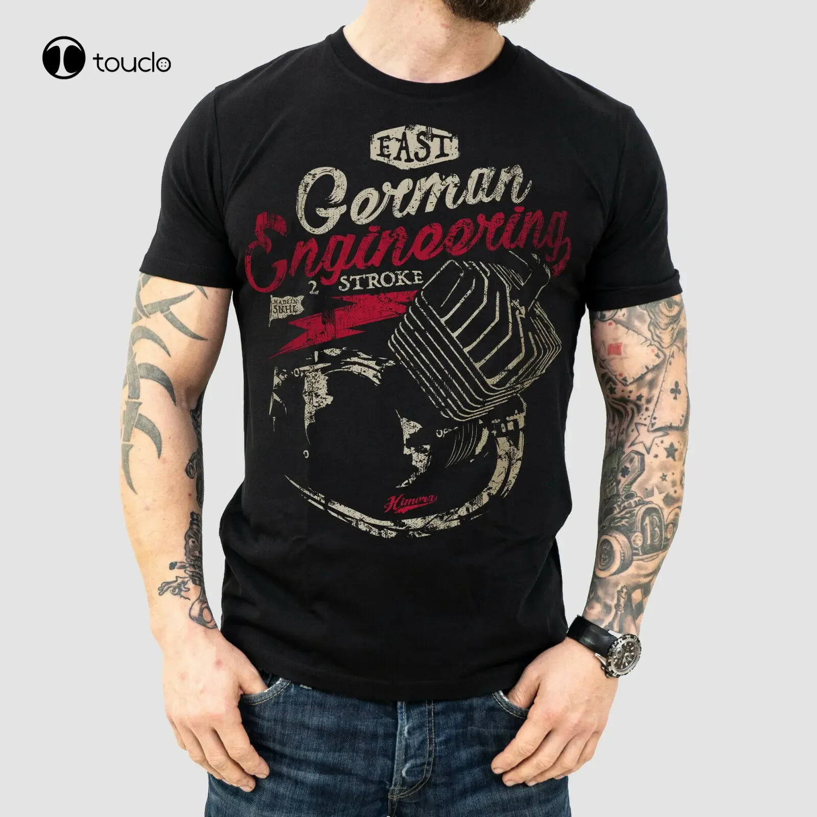 Simson-Camiseta de ingeniería de Alemania Oriental, llavero negro, S50, S51, Schwalbe