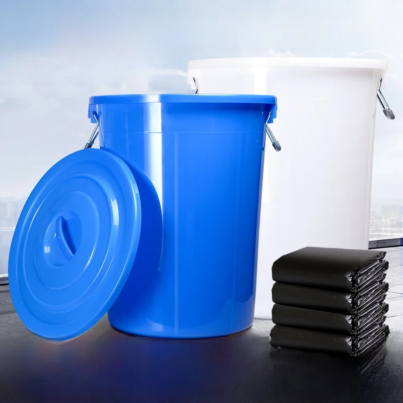 

Наружная большая круглая пластиковая корзина Capaci, кухонная корзина для мусора с крышкой, коммерческий бытовой бак для хранения вещей