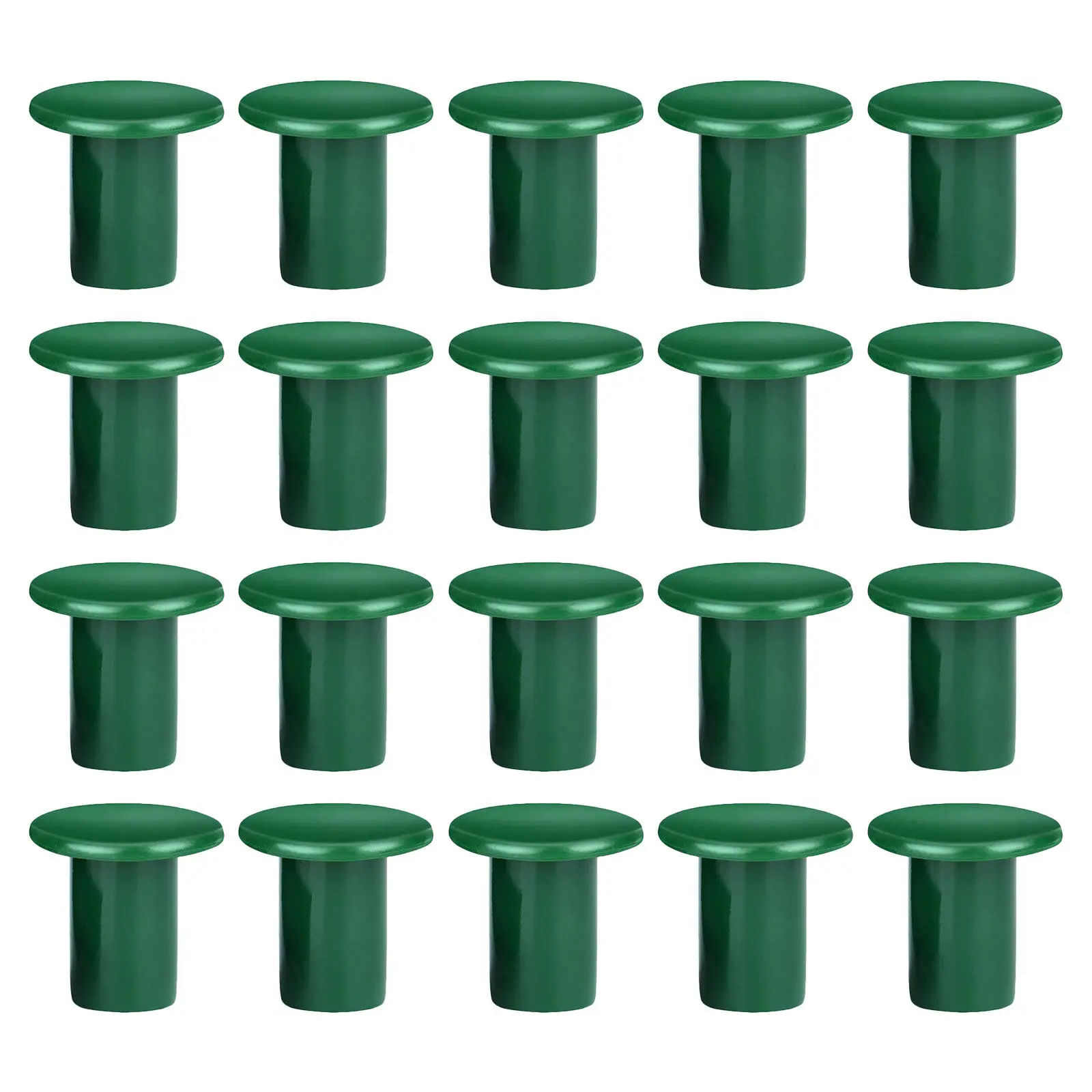 60Pcs Garden Support Cane Caps Green Plastic Bamboo Pole End Covers Safety Protector for 1.2cm Bamboo Stakes Mushroom Topper