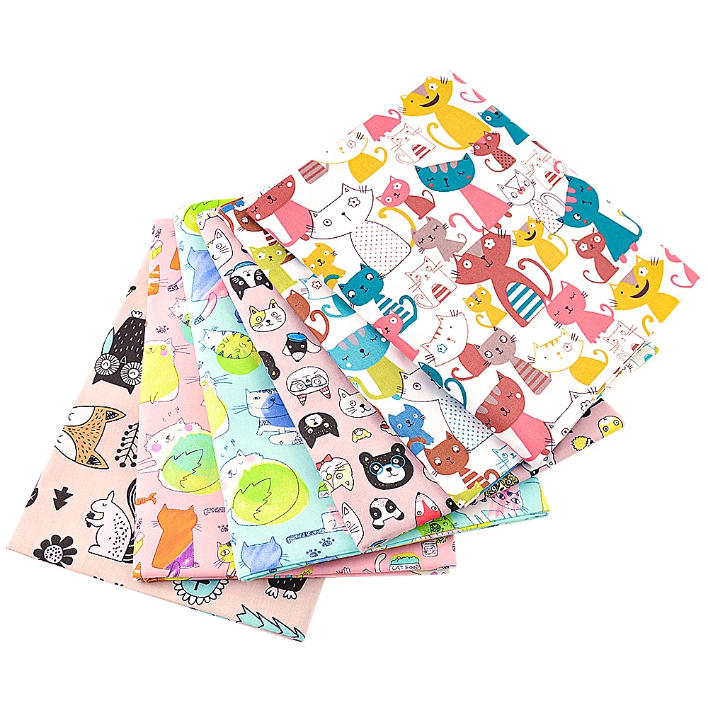 Booksew tessuto in Twill di cotone 100% gatto Design animale panno per cucire grasso quarto lenzuolo fai da te cuscino Patchwork tessili per la casa