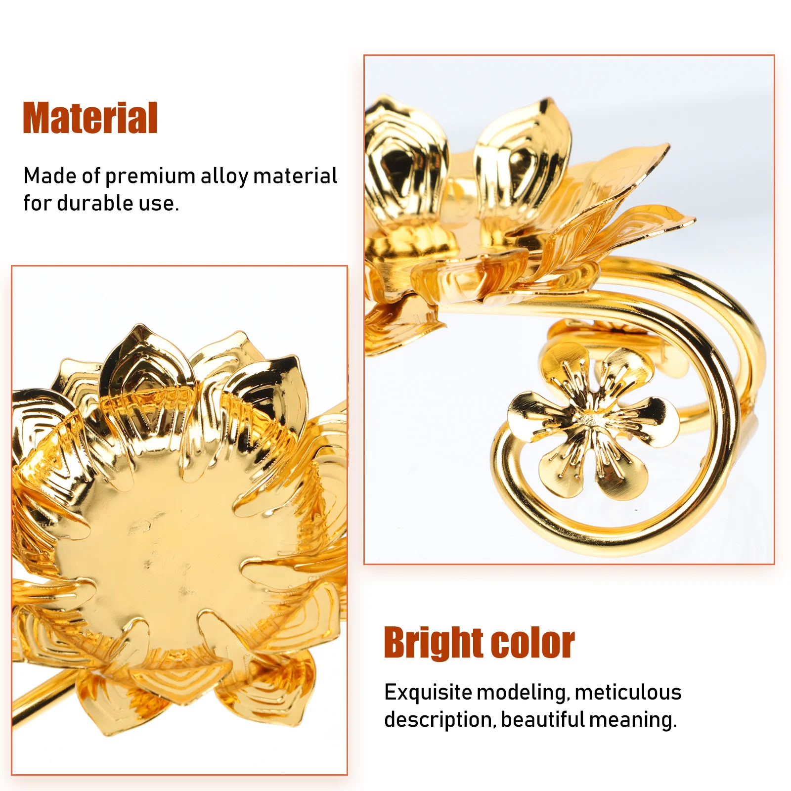 

1Pcs Lotus Candleholder Flower Decorative Butter Lamp Stand Buddhist Candlestick for Home Temple Decoration