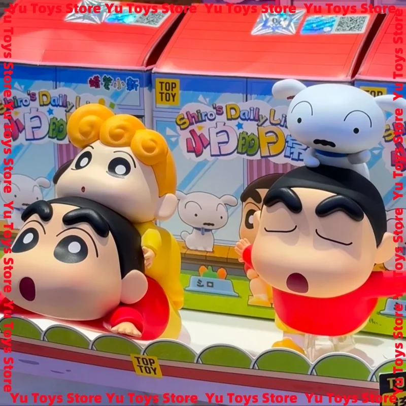 

In Stock Crayon Shinchan Shiro' S Daily Life Series Blind Box Cute Anime Figure Mystery Box Trendy Children Customized Gift