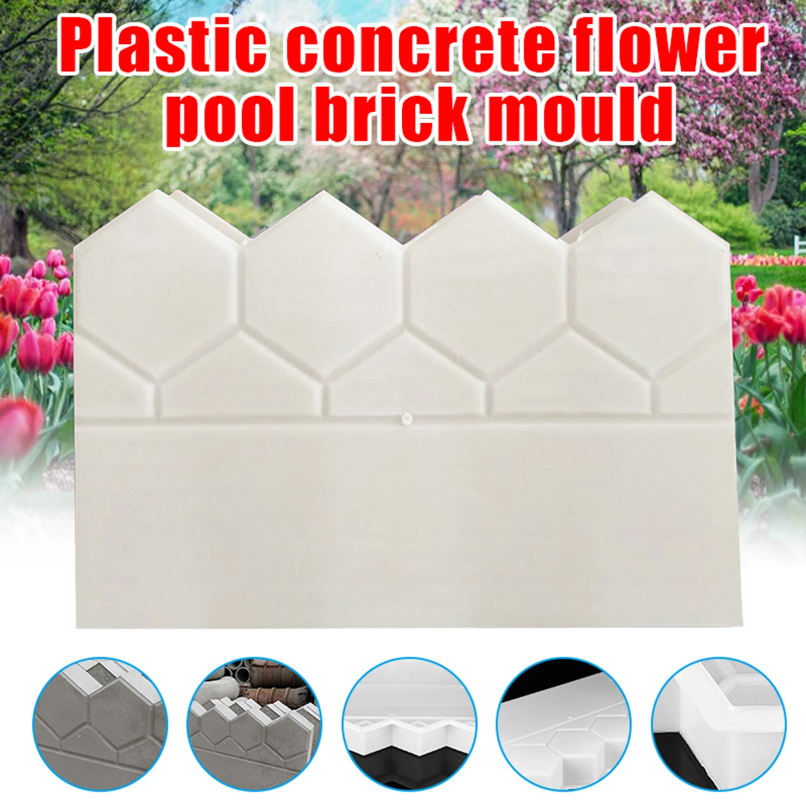 

Garden Edging Concrete Molds Easy Operation Yard Paving Moulds Suitable For Creating Sidewalks Trails Gardening Supplies