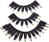 34 Pcs Universal Laptop Notebook DC Plug Set Jack Tips for 5.5 mm x 2.1 mm AC Power Adapter Connector Kits