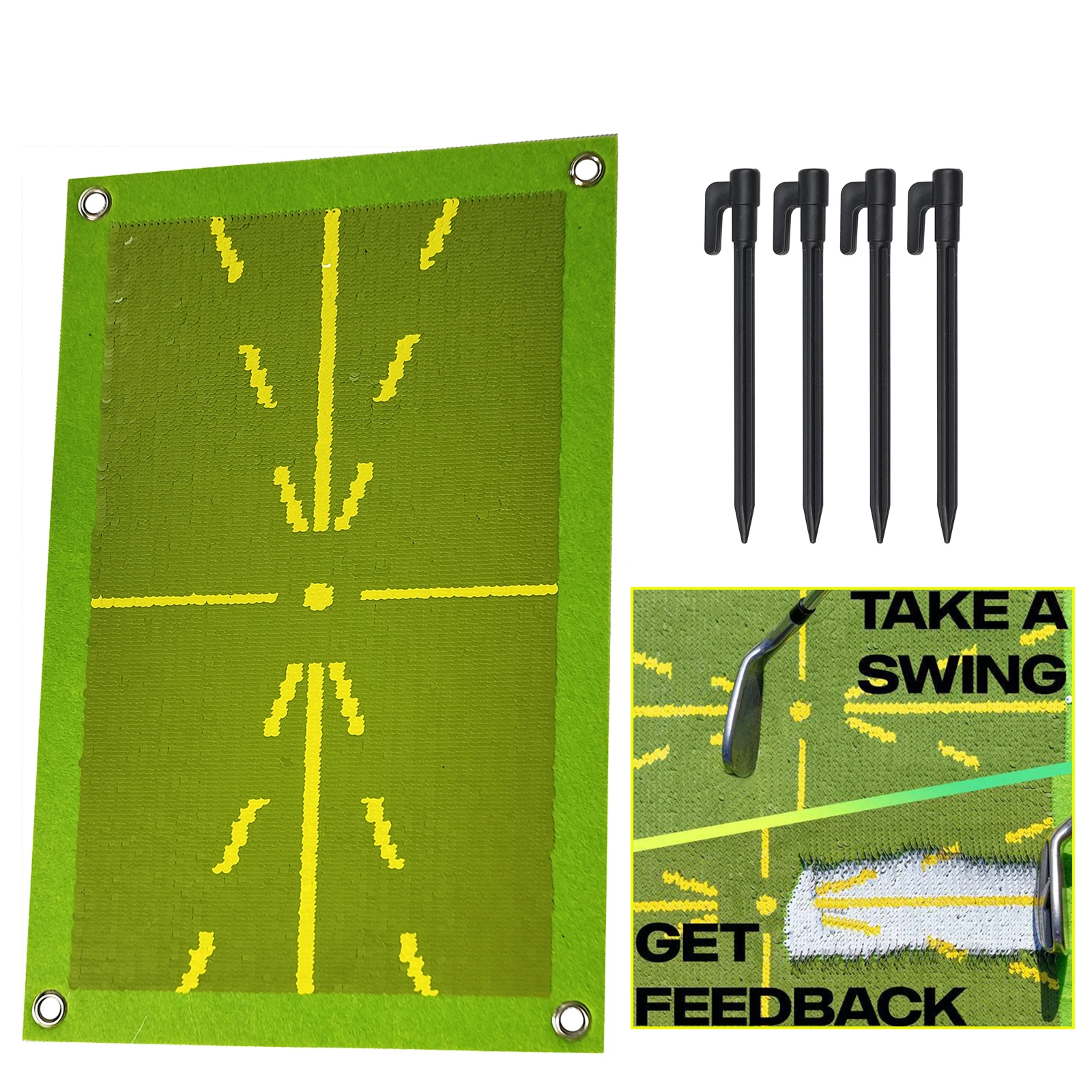 Golf Training Mat Indoor Swing Batting Trajectory Practice Marking Pad Outdoor Swing Direction Track Detection Analysis Pads