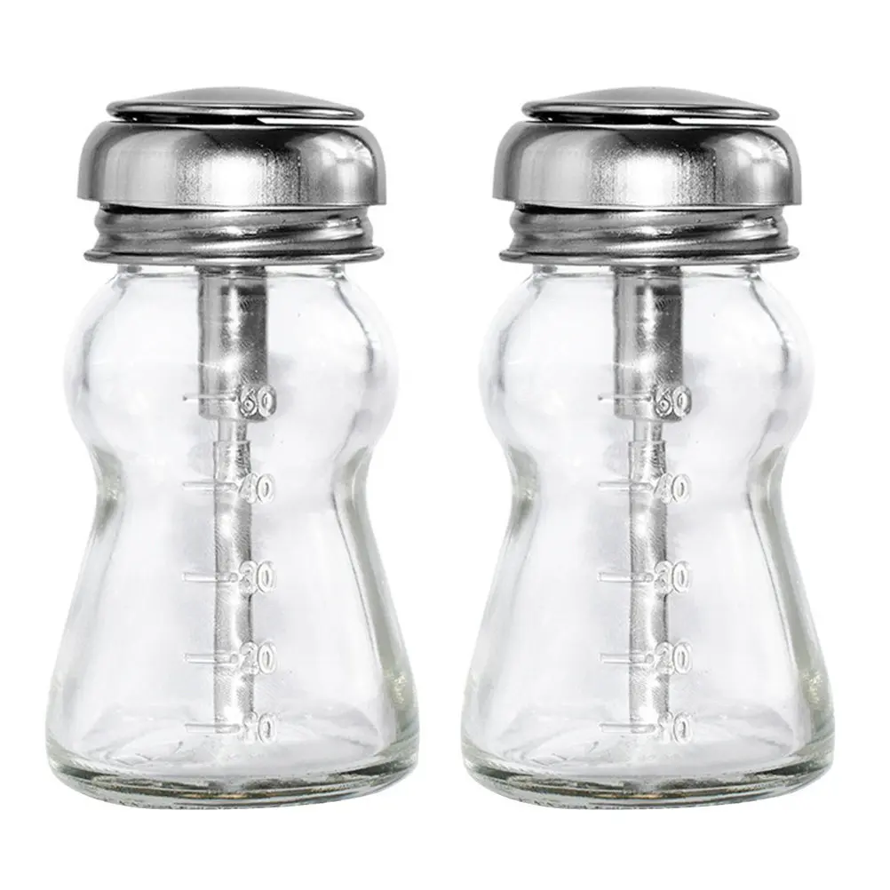 

2Pcs Transparent Thickened Glass Nail Polish Remover Pump Bottle Refillable Liquid Dispenser for Makeup Remover Nail