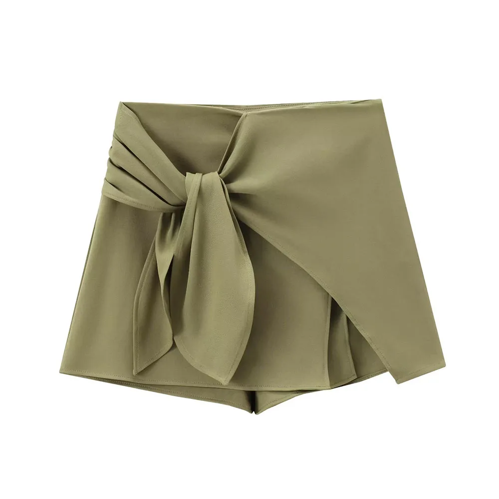 

Autumn 2024 new women's fashion, leisure, slim and versatile commuting, high waist, split knot and skirt pants.