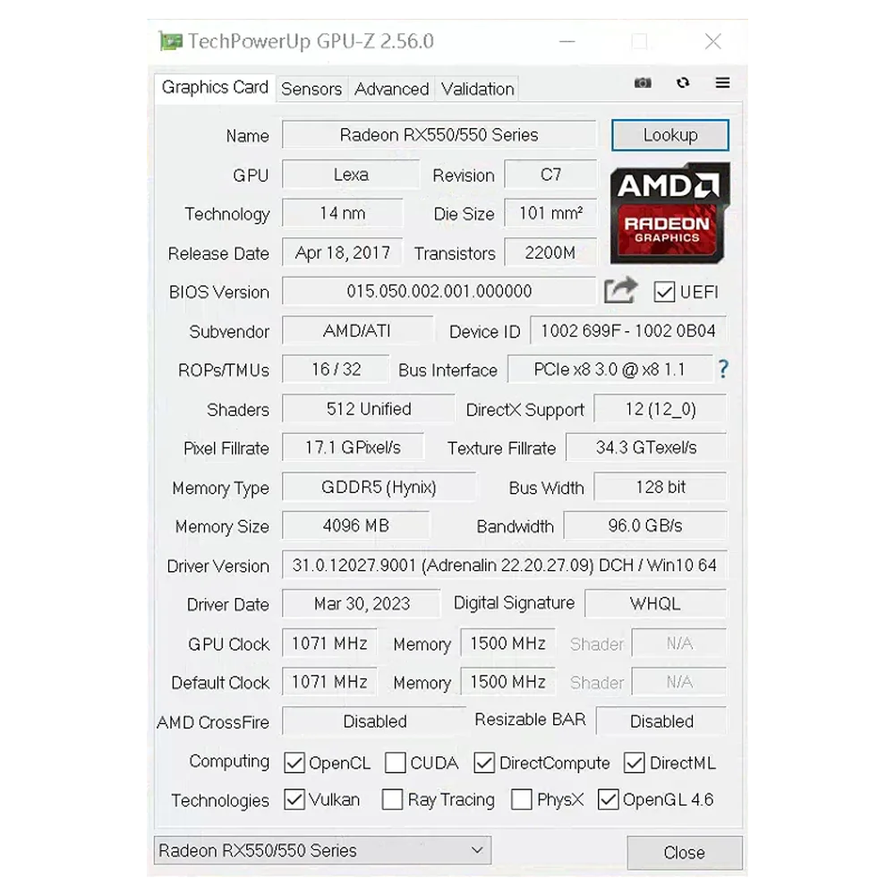 بطاقة الرسومات Soyo AMD GPU Radeon RX 550 4G GDDR5 128bit 14nm مكونات الكمبيوتر الكمبيوتر rx550 PCI-E 3.0 بطاقات فيديو الألعاب