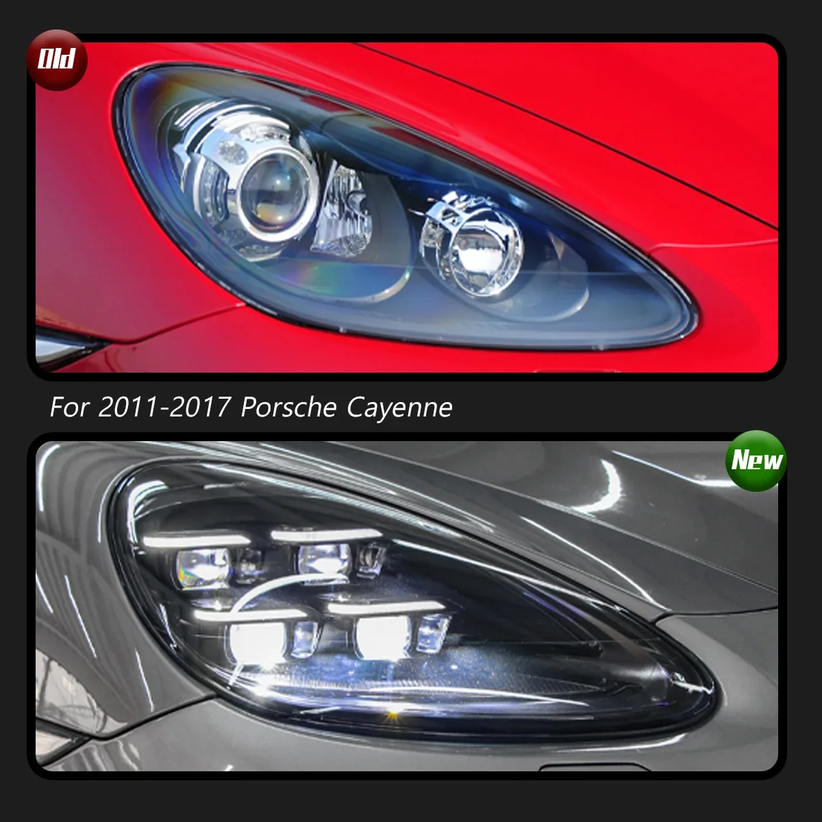 Car Accessories For Porsche Cayenne Headlights 2011-2017 958 LED Laser Matrix Head Lamps Upgrade 2024 Style