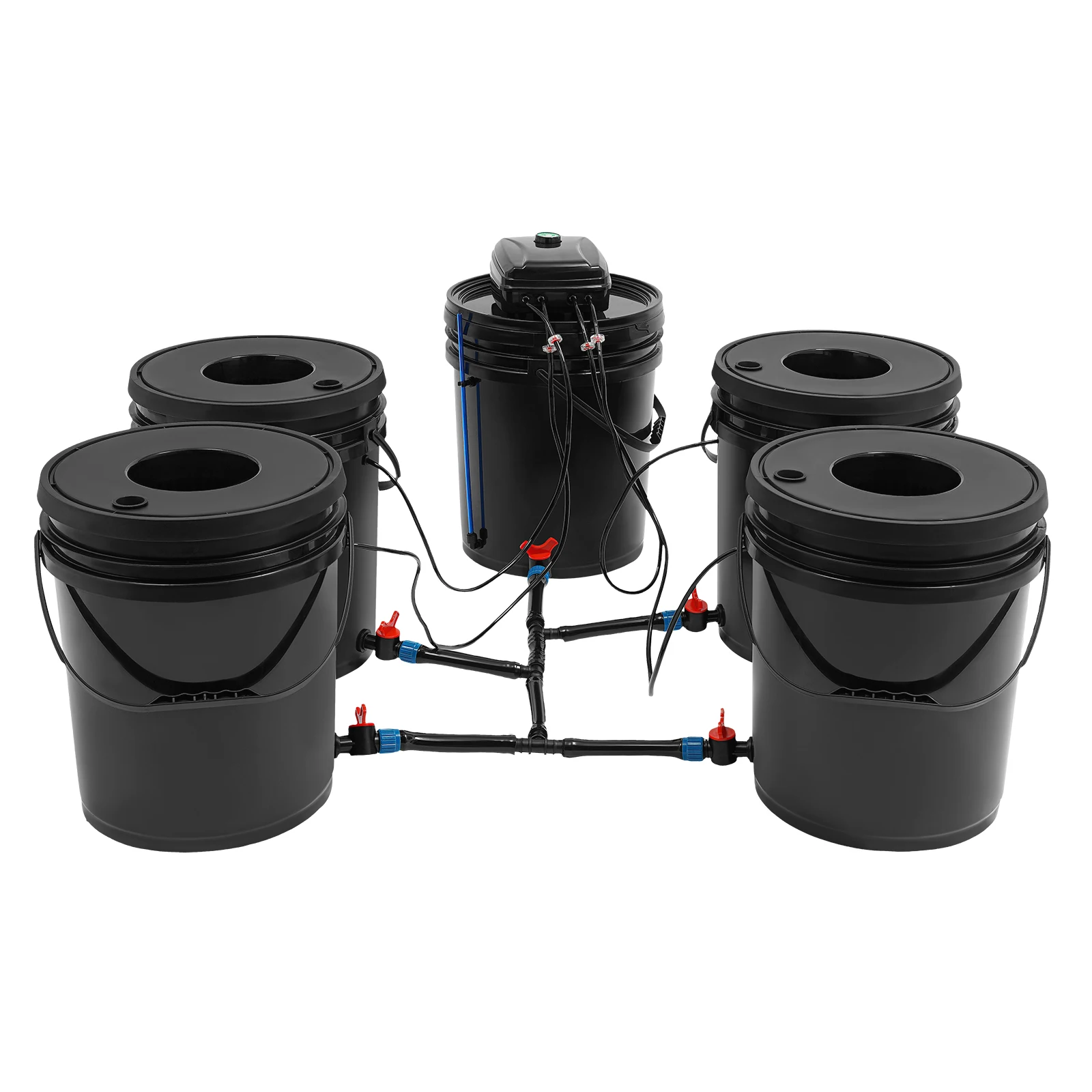 

Hydroponics Growing System Kit 4 Buckets 20L Home Garden for Vegetables Flowers Herbs Indoor Outdoor