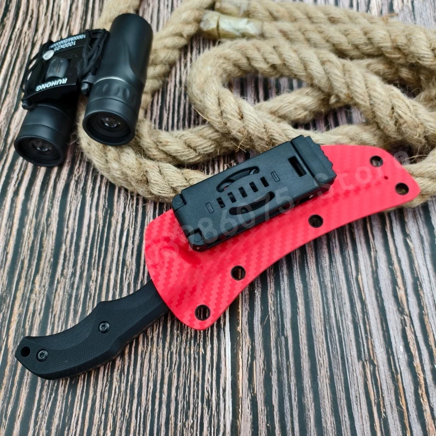 

Универсальный нож с фиксированным клинком из стали 7Cr13Mov, черная рукоять G10 и розовый чехол K-типа, набор для выживания на природе и в экстренных ситуациях