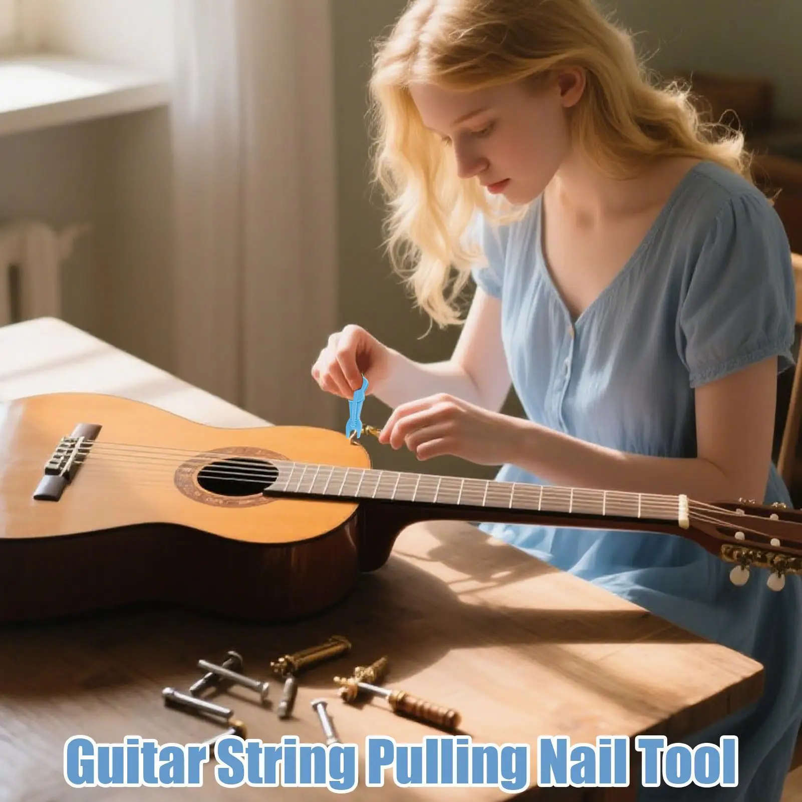 Herramienta de cambio de cuerdas de guitarra, afinador de guitarra eléctrica portátil, enrollador, accesorios de instrumentos, equipo de extracción de pines, diseño ergonómico