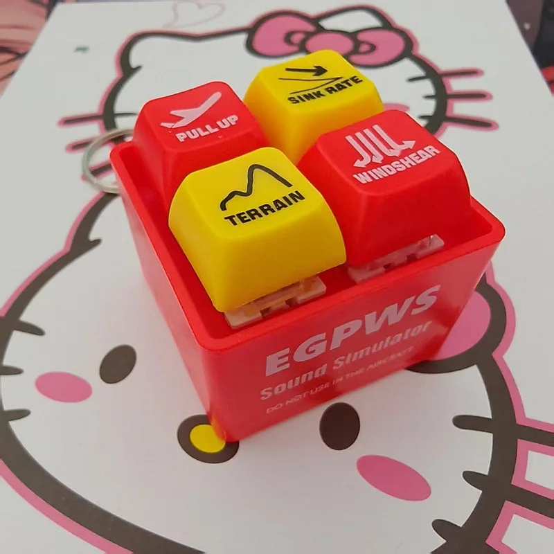 Warning Simulator For Pilot's Refreshing and Stress Relieving Device EGPWS Boeing 737 Warning Sound Simulator Keychain Toys