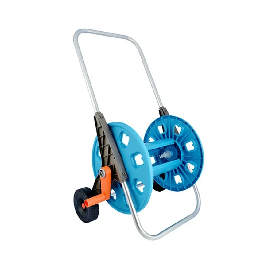 Factory Direct 2026 Top RatedPortable Garden Hose Reel Cart Hand-push Hose Trolley 30/50/80m Hose Capacity Rack Light Duty