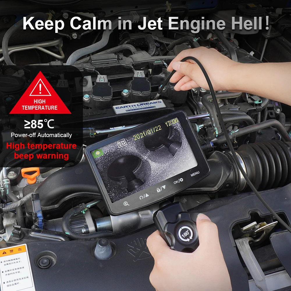 كاميرا Borescope الصناعية المفصلية في اتجاهين 1080p كاميرا Borescope الصناعية للسيارة