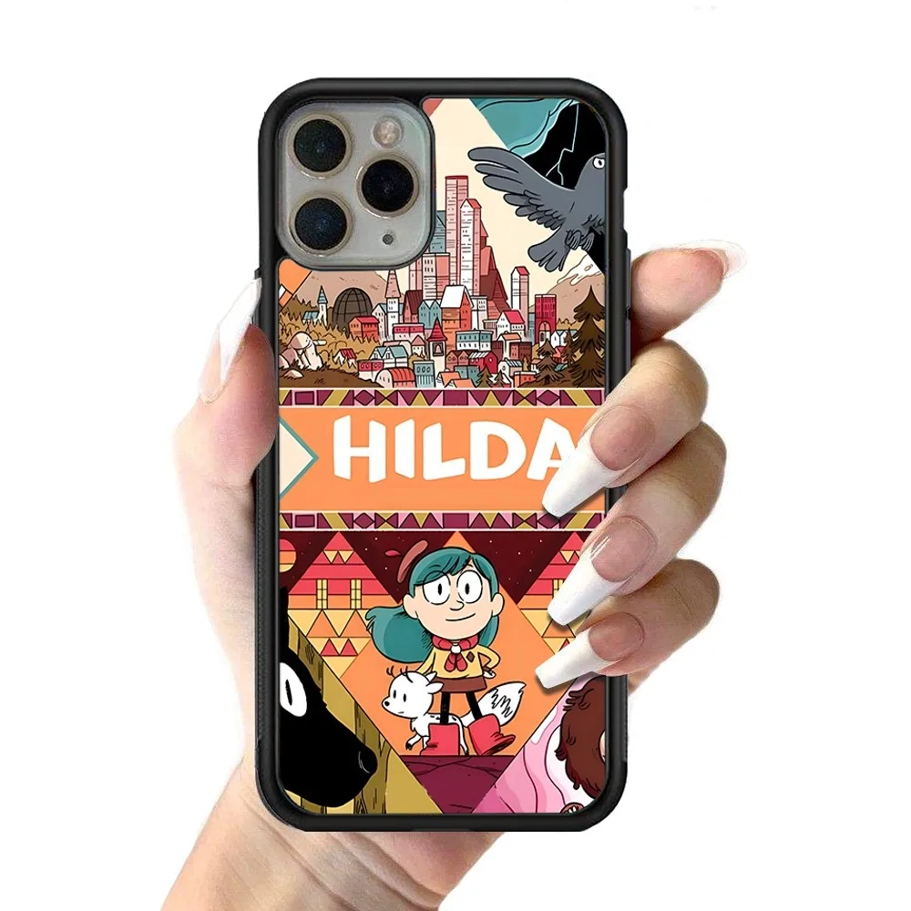 Cartoon H-Hilda Phone Case Silicone PC+TPU Case For iPhone 14 11 12 13 Pro Max 8 7 6 Plus X XR Hard Fundas