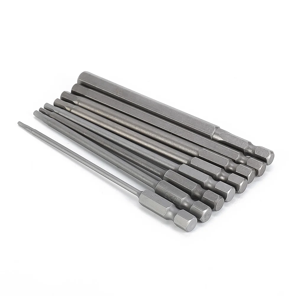 Set di punte per trapano a testa esagonale da 8 pezzi Set di punte per cacciavite a testa esagonale con gambo da 1/4 "Set di punte per cacciavite magnetico metrico da 100mm