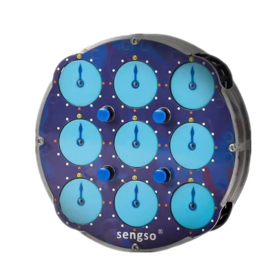 Sengso  Magnetic Positioning Magic Clock Cube Transparent Blue Profissional Magic Clock Intelligence Gear Children's Toys