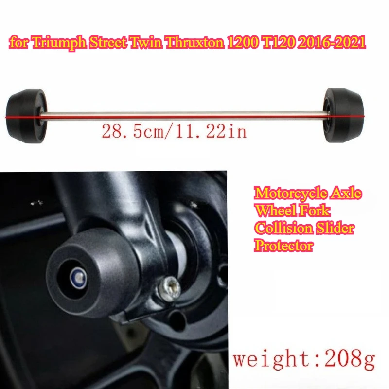 

Motorcycle Axle Wheel Fork Collision Slider Protector for Triumph Street Twin Thruxton 1200 T120 2016-2021