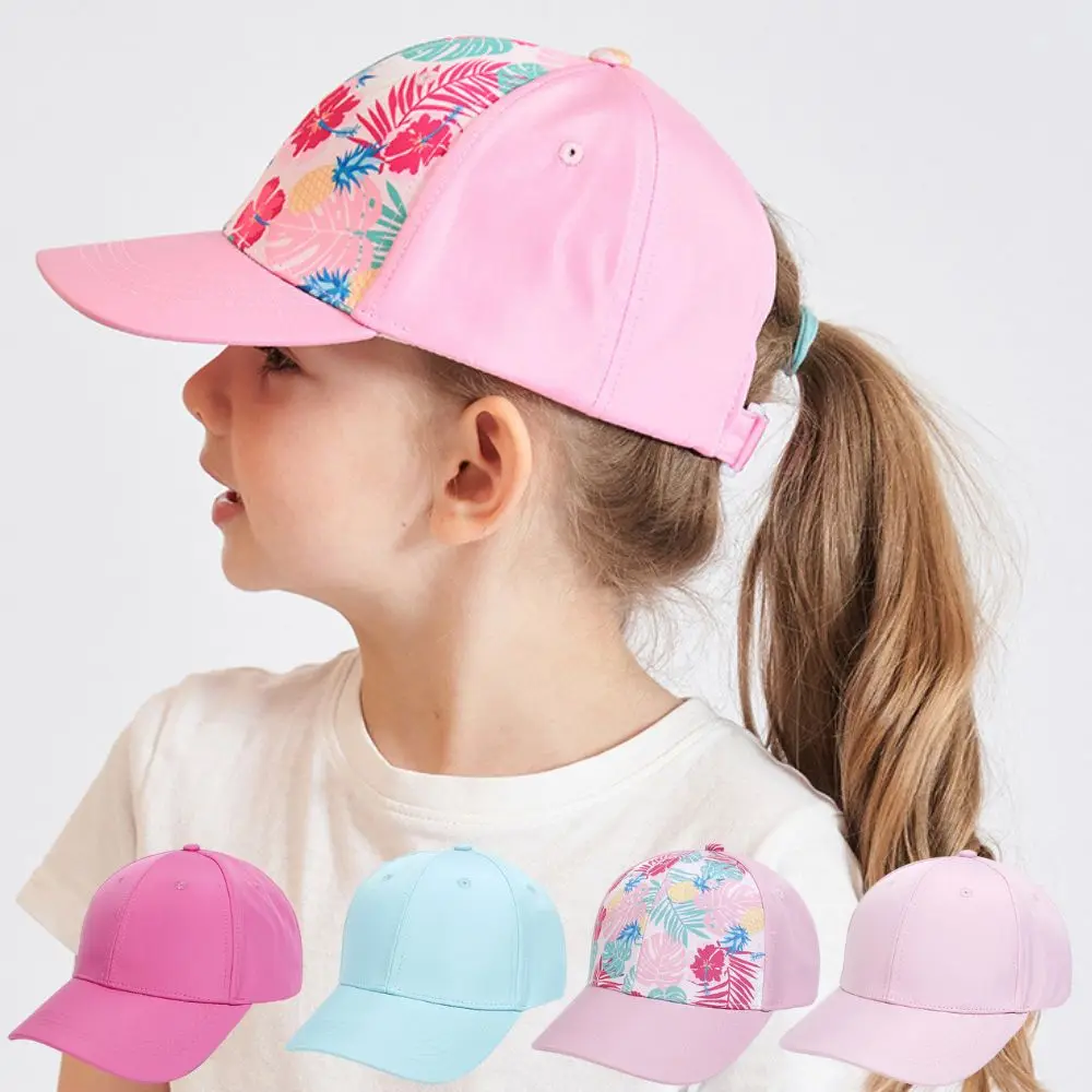 Hot High Ponytail Kids Hat Baseball Cap For Girls Boys Travel Sun Hat Adjustable Children Peaked Caps Hollow Back Ponytail Caps