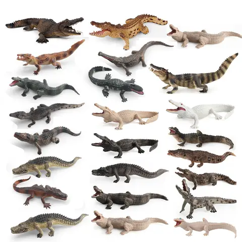 Realistic Plastic Alligator Sarcosuchus Boar Croc Crocodile Wild Animal Model Toy Figurines Party Favors Cake Toppers For Kids