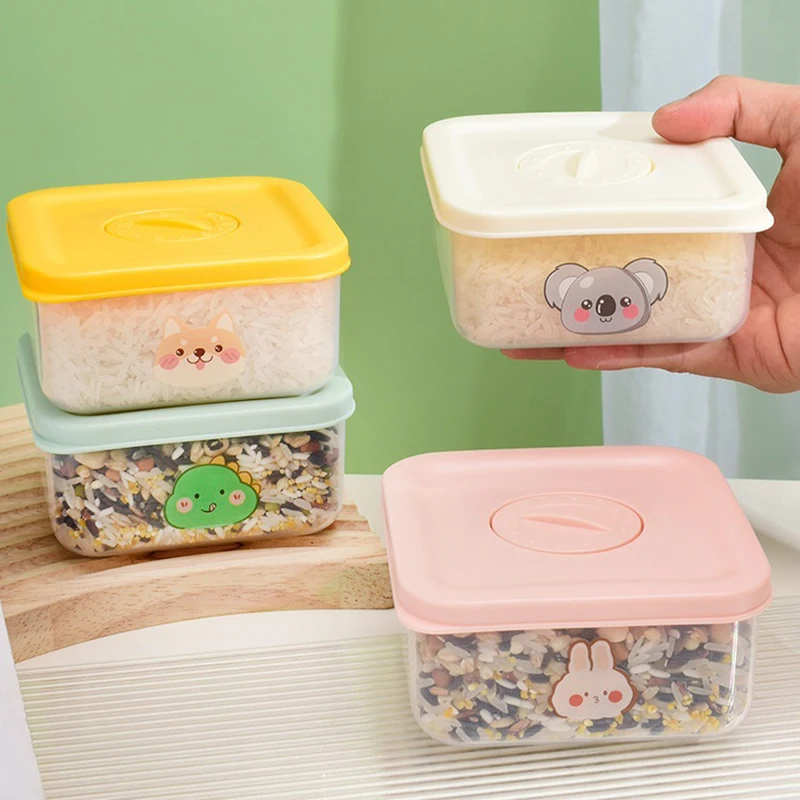 Coarse Grain Rice Sub Packaged Box Rice Small Lunch Box Food Grade Kitchen Refrigerator Storage Fresh-keeping Box