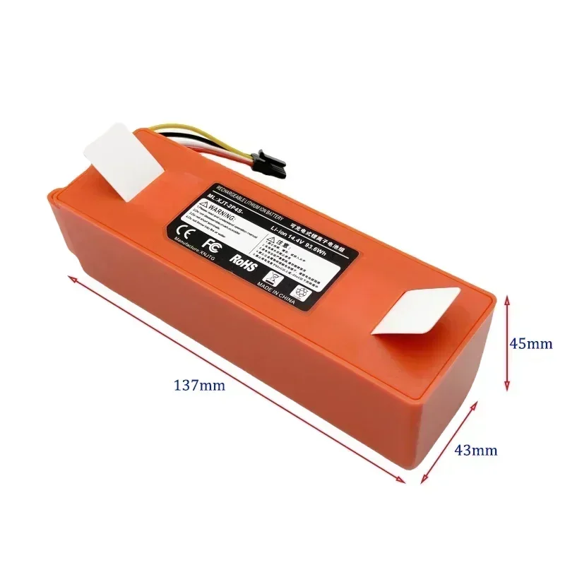 14.4V BRR-2P4S-5200S Robotic Vacuum Cleaner Battery For Xiaomi Roborock S55 S60 S65 S50 S51 S5 MAX S6 Part E45/S45,original cell