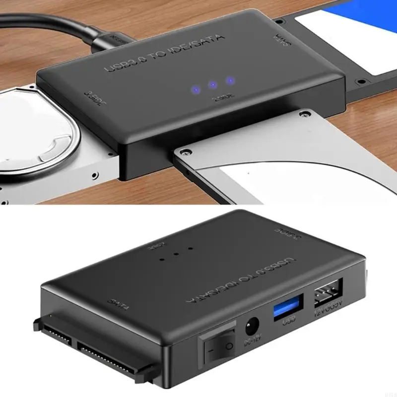 

H37B USB3.0 IDE Converter For Laptop Desktop Hard Disk Featuring Overcurrents Protections Switches