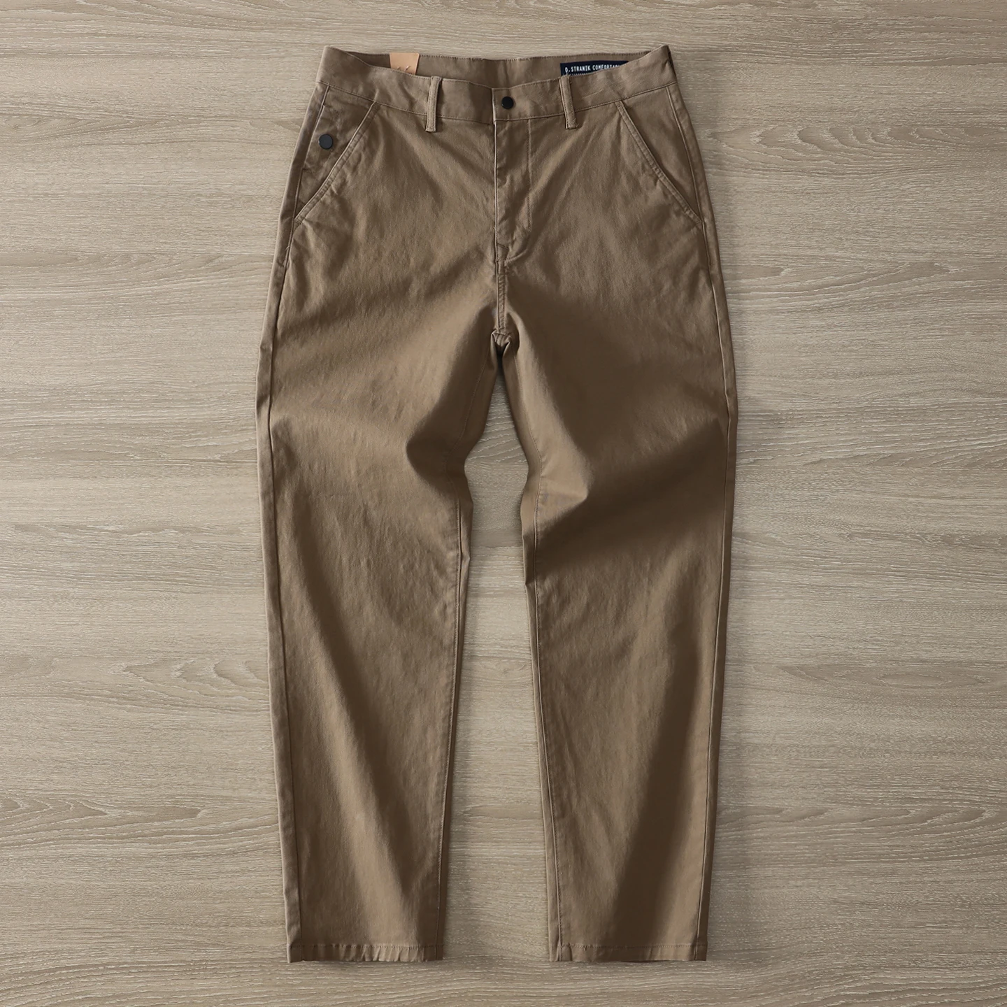 Celana Kasual Chino Retro Jepang Baru Musim Semi Musim Gugur Celana Panjang Lurus Longgar Tebal Elastis Mikro Dicuci Katun 98% Sederhana Pria