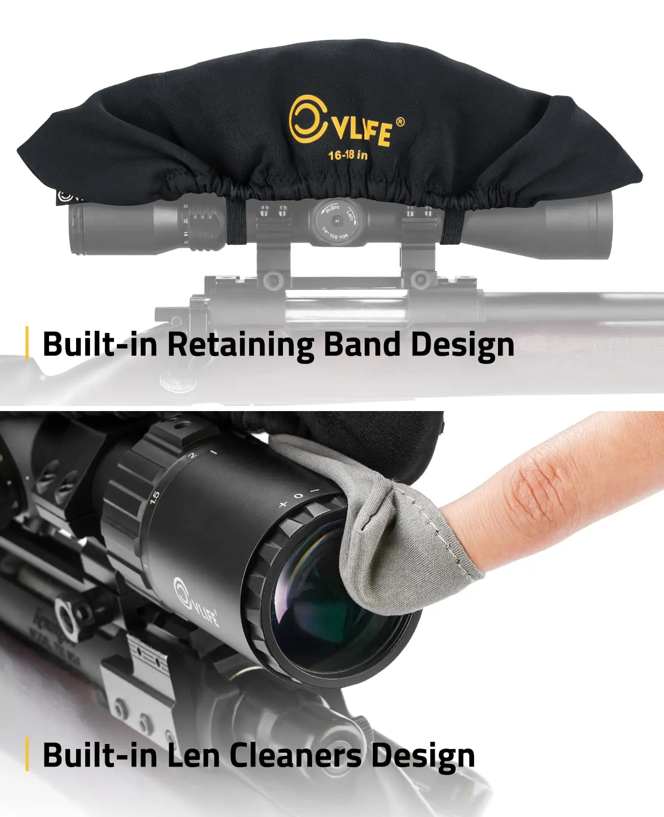 

CVLIFE Scope Cover Waterproof Neoprene Rifle Scope Cover Outdoor Hunting Optics for Protection and Easy Access 16-18 inch