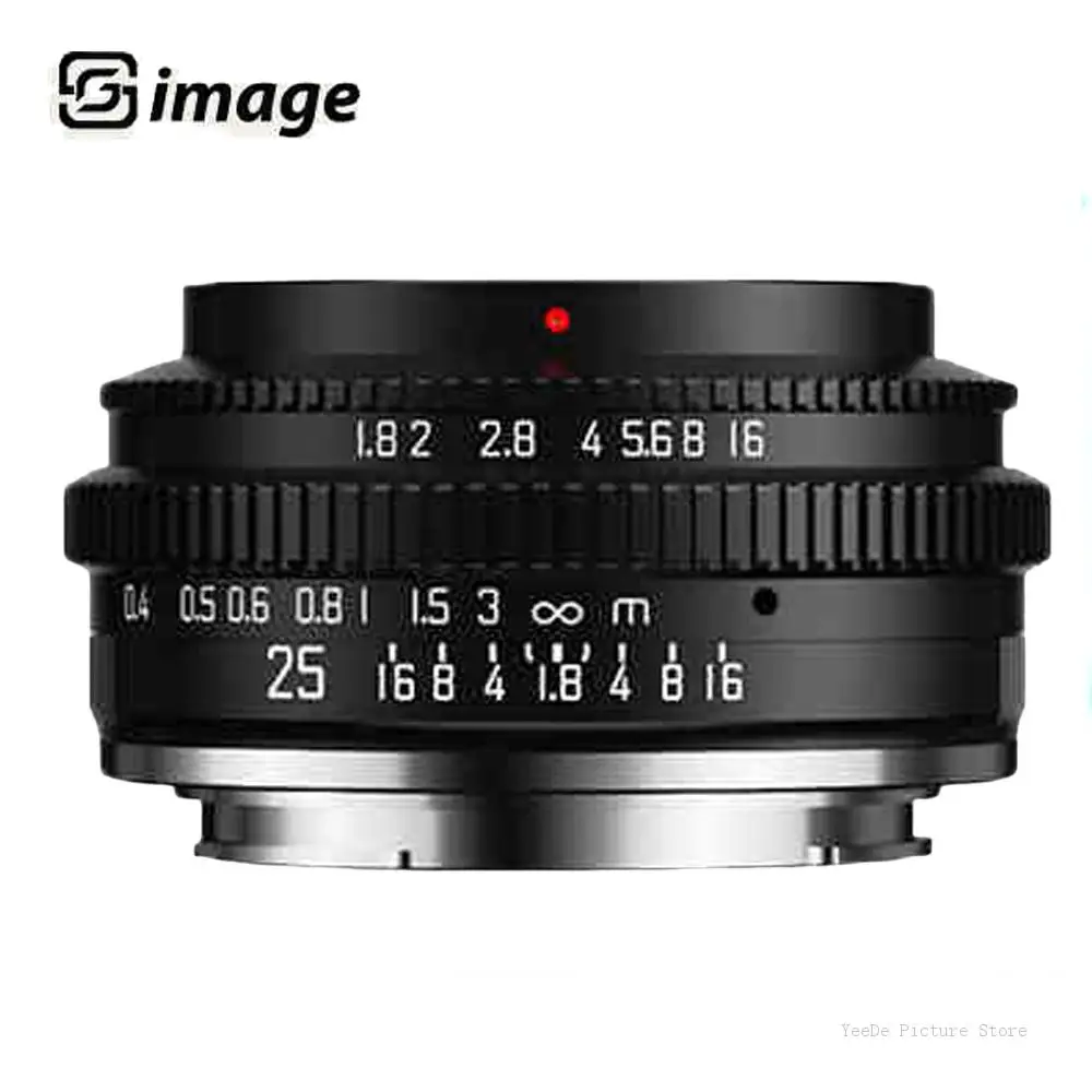 SGimage 25mm F1.8 Camera Lens APS-C Wide Angle Large Aperture Lens for Sony E/Fujifilm X/Canon EF-M/M43 Mount