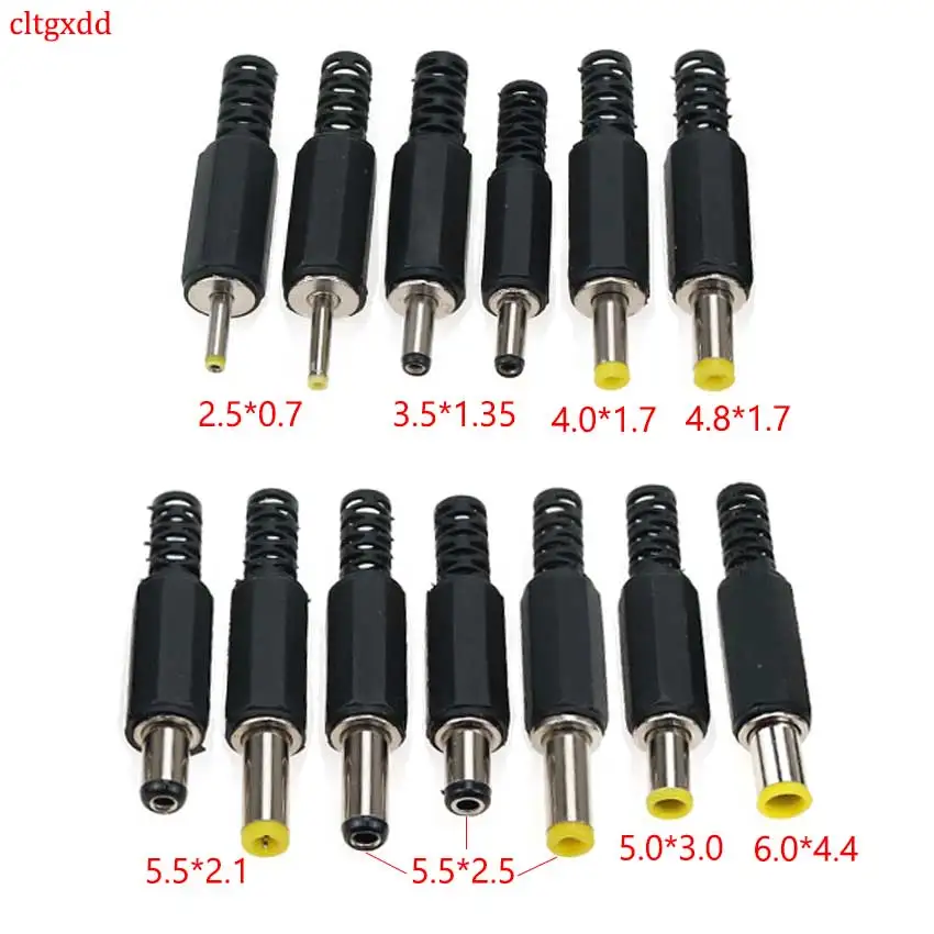 

cltgxdd 6.0*4.4 5.0*3.0 5.5*2.5 5.5*2.1 4.8*1.7 4.0*1.7 3.5*1.35 2.5*0.7 mm Male DC Power Plug Connector Plastic Plugs