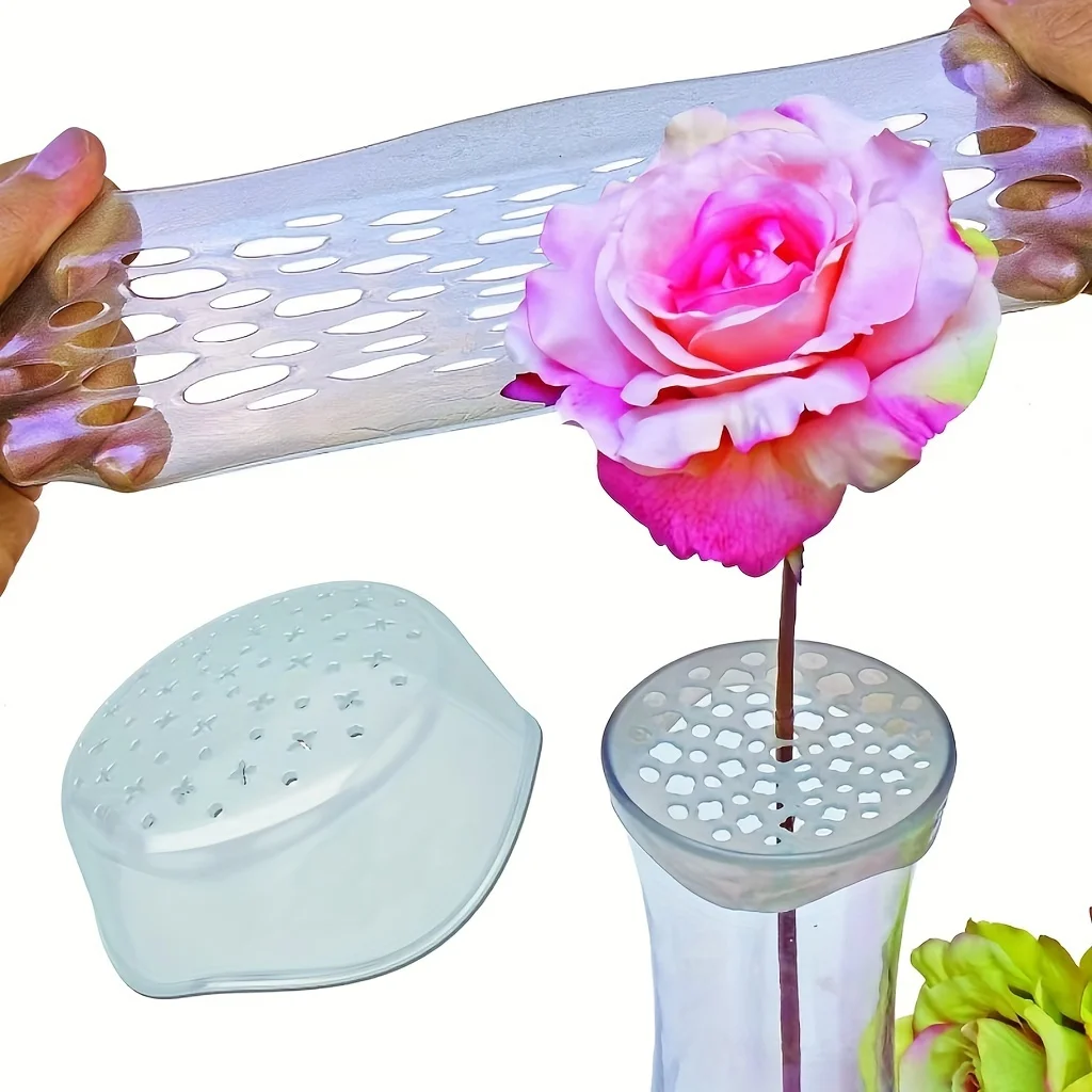 5pcs Silicone Spiral Stem Holder - Transparent Flower Arranging Tool & Pen Organizer