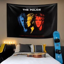 British Rock Band Tapestry The Police Printed Home Decoration Wall Hanging Bedroom Dormitory Background Cloth Concert Decor