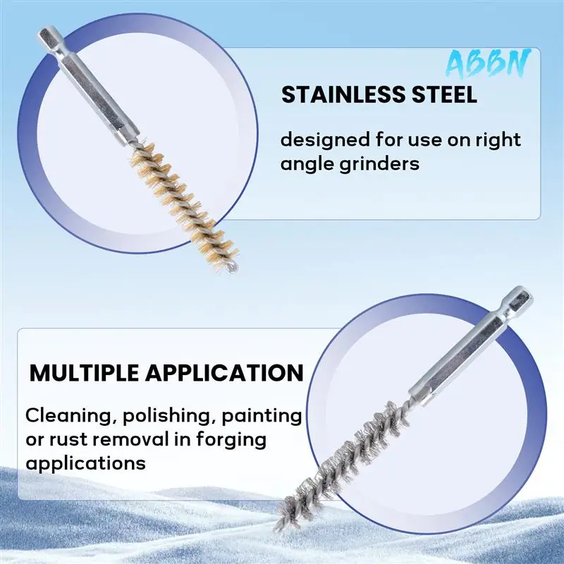 ABBN-Hole Brush Cleaning Brush Set Steel Wire Hole Brush Set Stainless Steel Cleaning Brush For Electric Impact Drill