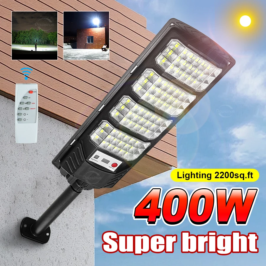 Powerful Solar Lights 3 Modes Motion Sensor Security Lighting Wall Street Lamp Outdoor Garden Decoration Waterproof Solar Lamp