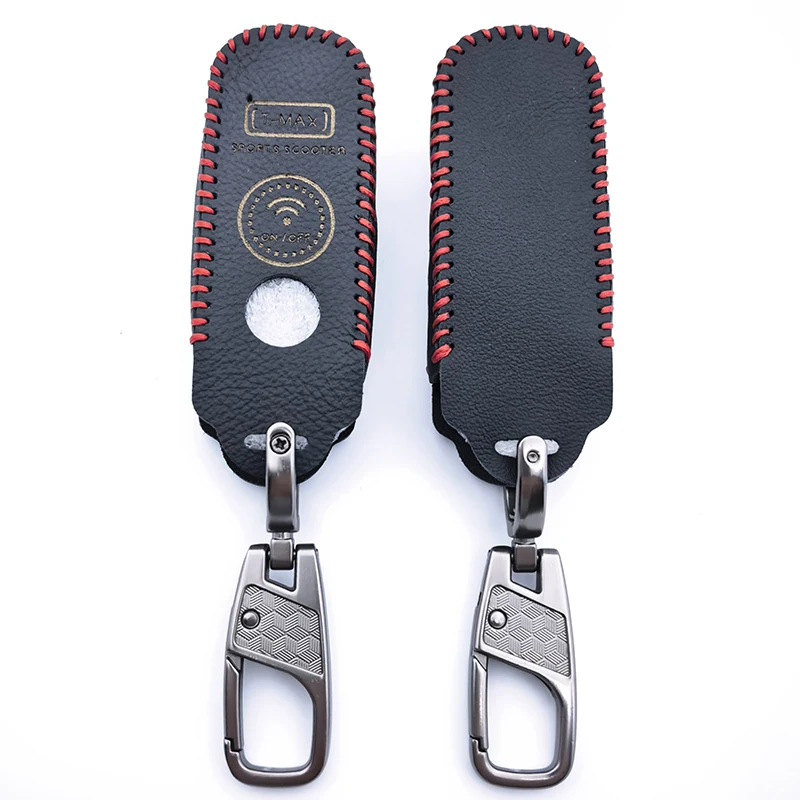 Funda de cuero para llave para motocicleta Yamaha TMAX 530 DX SX, bolsa para llave inteligente, accesorios de carcasa protectora