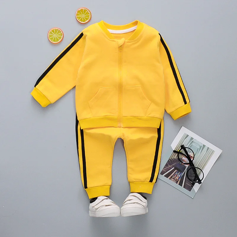 1-7Year Children Sport Suit Girl Long Sleeve Zipper Sweatshirt Pant 2Pcs Set Baby Clothes Kid Boy Tracksuit Autumn Coat A514