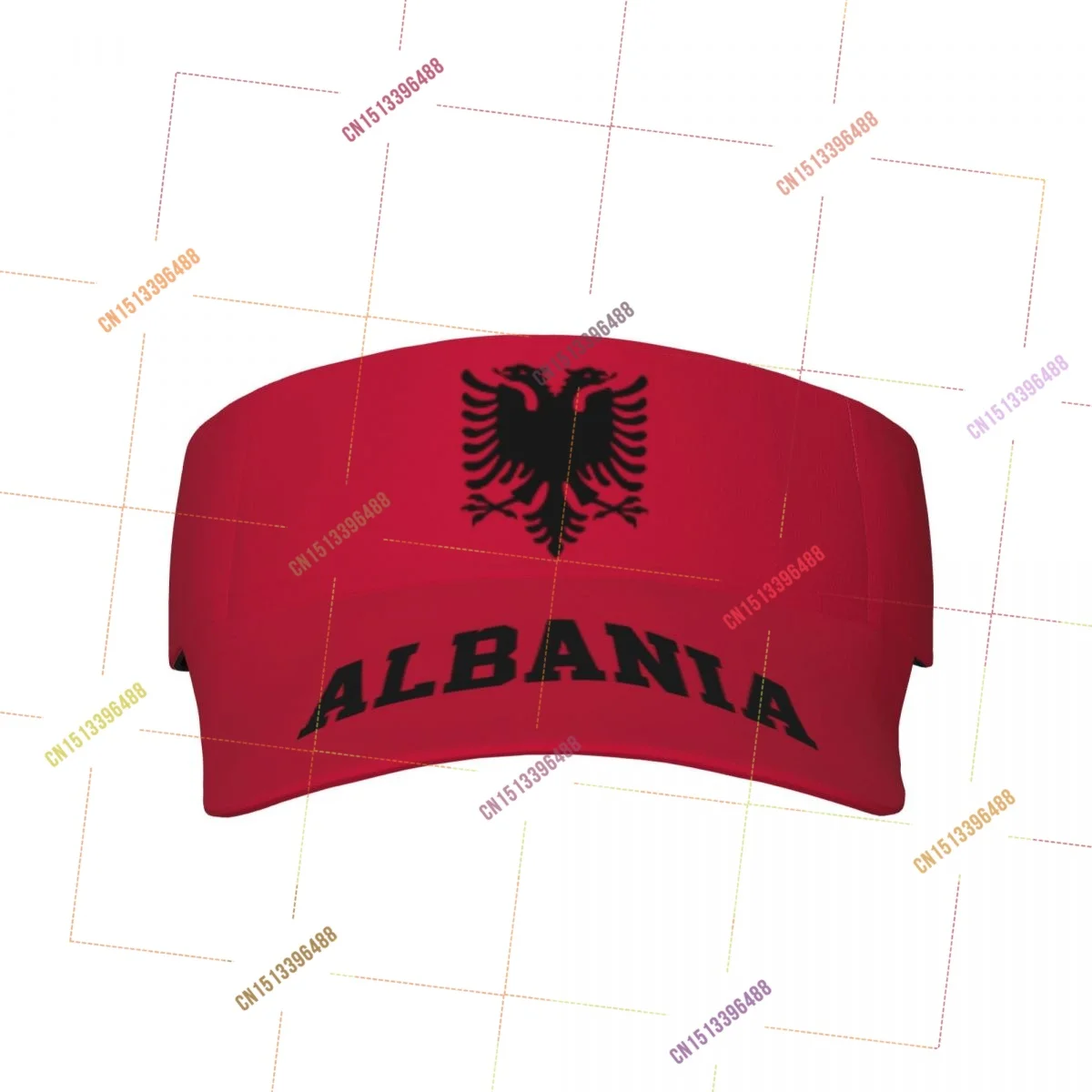 Albania Flag Sunscreen Visor Cap Adjustable Breathable Sun Hats Unisex Sports for Beach Golf Tennis Outdoor