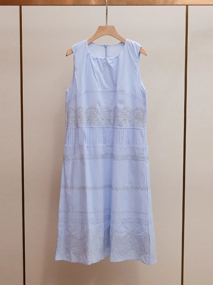 High End Women's Summer New Korean Version Fashionable Casual Style Simple Round Neck Sleeveless Vest Dress
