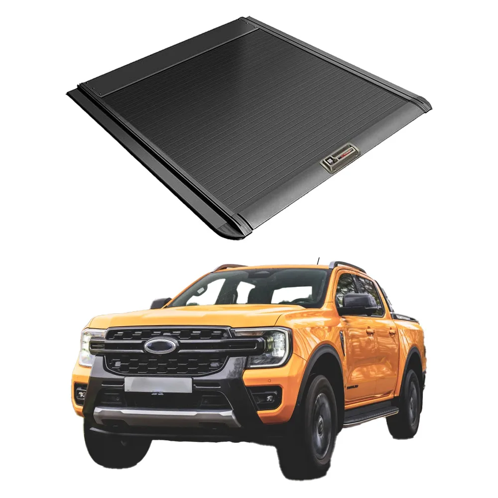 

Pickup Trunk Roll up Lid Hard Aluminium Roller Shutter Manual Retractable Tonneau Cover for ford Ranger Wildtrak 2019-2025