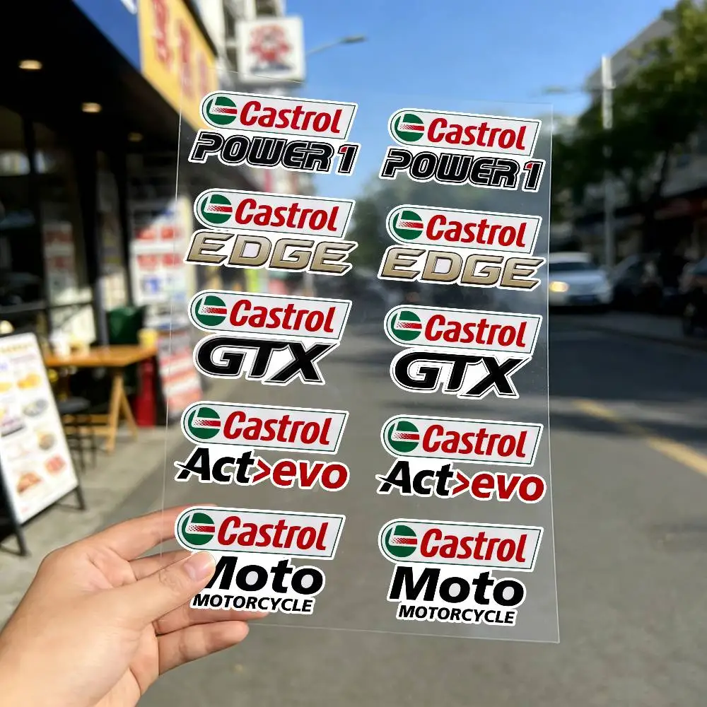 FOR CASTROL Safety Reflective Waterproof Auto Decal Scratch Cover Stickers Universal For Bike Helmet Mug Refrigerator