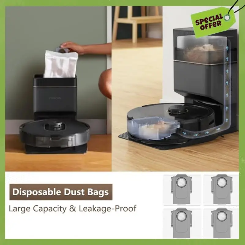 Abgp-para roborock q8 max +/q5 max +/q5 pro +/q5 duoroller + acessórios aspirador de pó rolo escova lateral filtro mop almofada saco pó